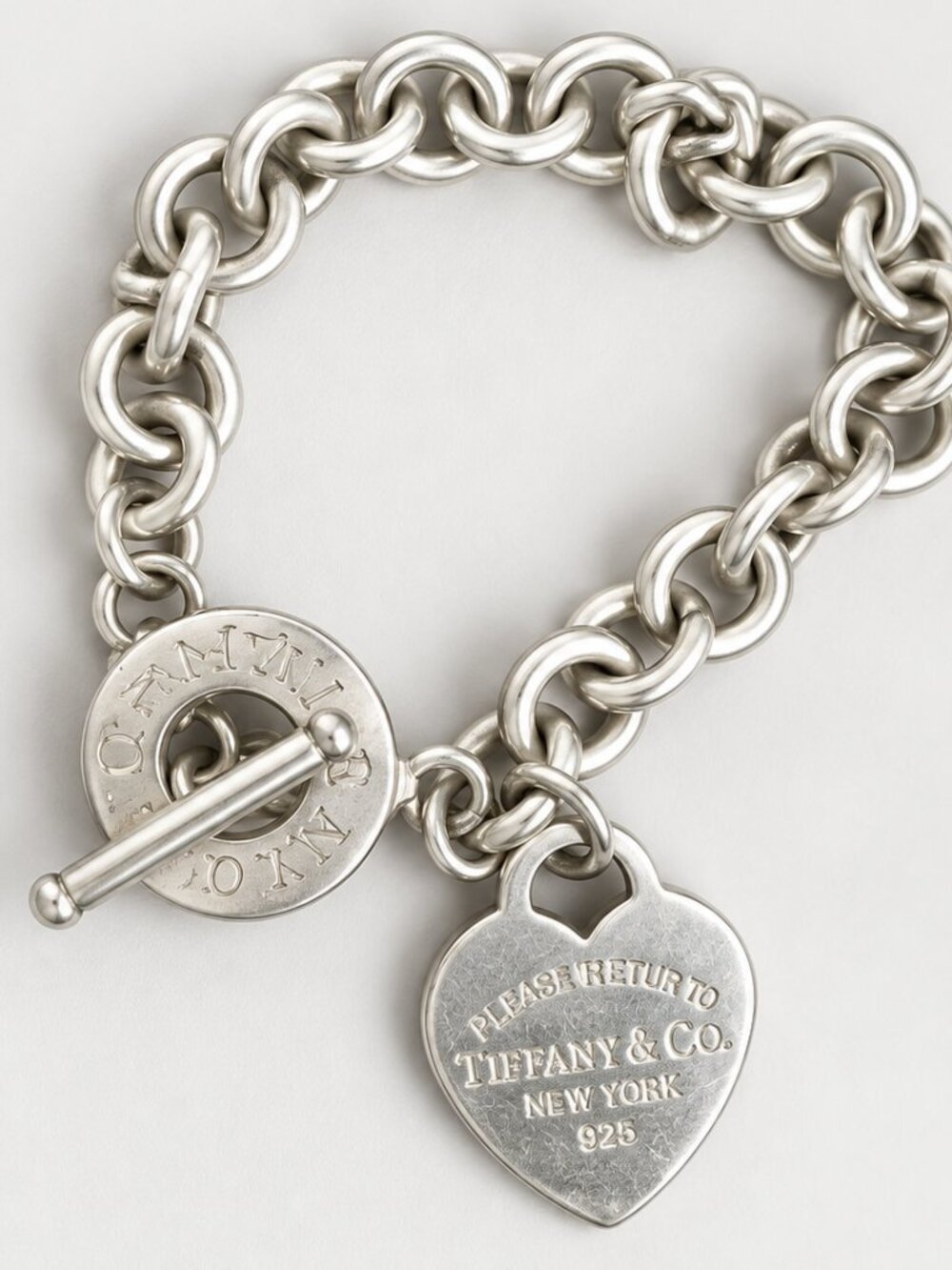 Tiffany & Co. Return to Tiffany Heart Tag Toggle Bracelet Sterling Silver 925